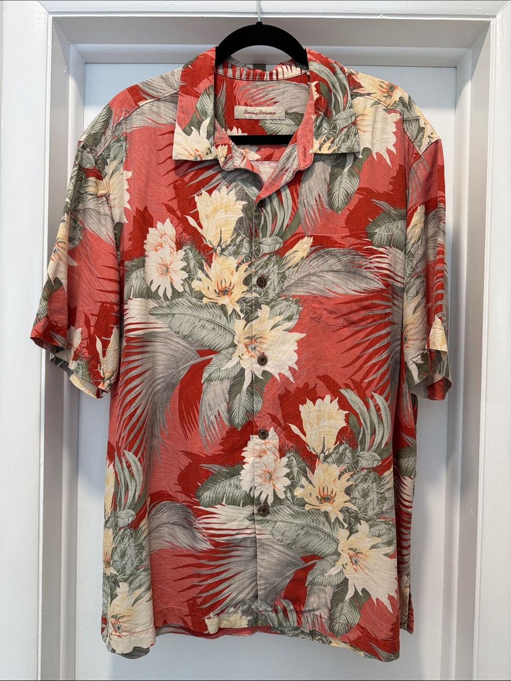 Tommy Bahama Red Floral Camp Shirt